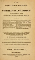 Cover of A new geographical, historical, and commercial grammar