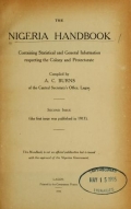 Cover of The Nigeria handbook containing statistical and general information respecting the colony and protectorate 