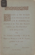 Cover of Notes by Mr. Ruskin on his drawings by the late J.M.W. Turner