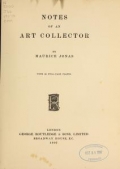 Cover of Notes of an art collector