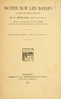 Cover of Notes sur les Badjo
