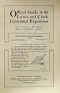 Cover of Official guide to the Lewis and Clark Centennial Exposition