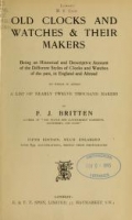 Cover of Old clocks and watches & their makers