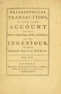 Cover of Philosophical transactions of the Royal Society of London