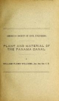 Cover of Plant and material of the Panama Canal