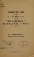Cover of Proceedings of the convention at which the American federation of arts was formed