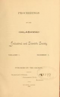 Cover of Proceedings of the Alabama Industrial and Scientific Society