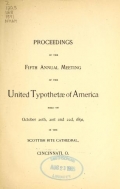 Cover of Proceedings of the fifth annual meeting of the United Typothetae of America