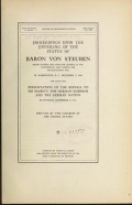 Cover of Proceedings upon the unveiling of the statue of Baron von Steuben