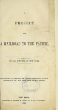 Cover of A project for a railroad to the Pacific