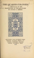 Cover of The Quaker colonies