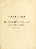 Cover of Recherches sur les ossemens fossiles de quadrupèdes - où l'on rétablit les caractères de plusieurs espèces d'animaux que les révolutions du glob