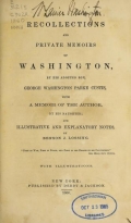 Cover of Recollections and private memoirs of Washington