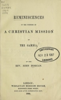 Cover of Reminiscences of the founding of a Christian mission on the Gambia