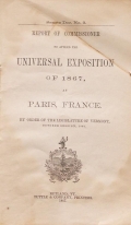 Cover of Report of commissioner to attend the Universal Exposition of 1867, at Paris, France