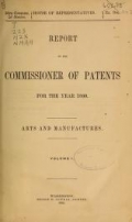 Cover of Report of the Commissioner of Patents for the year