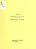 Cover of A report on the management of collections in the museums of the Smithsonian Institution