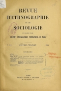 Cover of Revue d'ethnographie et de sociologie v. 3 (1/2) jan-fev 1912