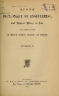 Cover of Spons' dictionary of engineering, civil, mechanical, military, and naval; with technical terms in French, German, Italian, and Spanish