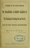 Cover of Statement of the present condition of the Philadelphia & Reading Railroad Co. and the Philadelphia & Reading Coal and Iron Co