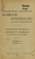 Cover of Strassburger historische Schmuck-Ausstellung im alten Rohan-Schloss