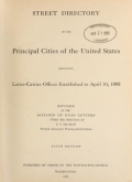 Cover of Street directory of the principal cities of the United States
