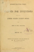 Cover of Subject-matter index of patents for inventions issued by the United States Patent office from 1790 to 1873, inclusive ...