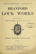 Cover of Supplementary catalogue of the Branford Lock Works