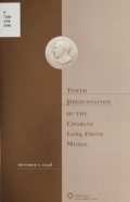 Cover of Tenth presentation of the Charles Freer Medal, October 1, 1998