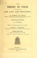Cover of The theory of color in its relation to art and art-industry