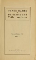 Cover of Trade names of perfumes and toilet articles