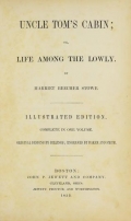 Cover of Uncle Tom's cabin, or, Life among the lowly