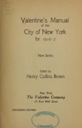 Cover of Valentine's manual of the city of New York