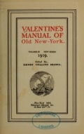 Cover of Valentine's manual of old New York