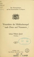 Cover of Verzeichnis der Mühlradstempel nach Orten und Nummern