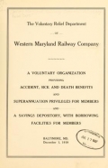 Cover of The Voluntary Relief Department of Western Maryland Railway Company