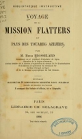 Cover of Voyage de la mission Flatters au pays des Touareg Azdjers