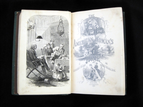 Frontispiece and title page of The American Woman's Home