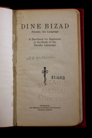 Dineh Bizad, Navajo, his Language title page