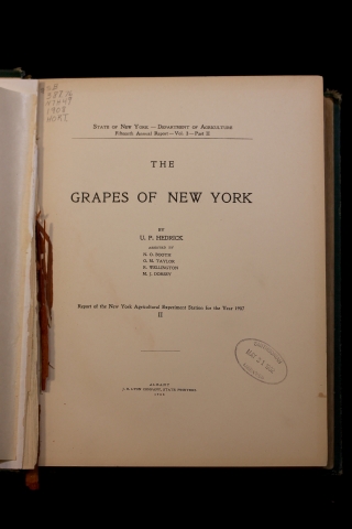 Title page of The Grapes of New York