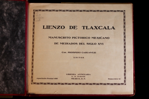 Lienzo de Tlaxcala (1939 reproduction) cover page