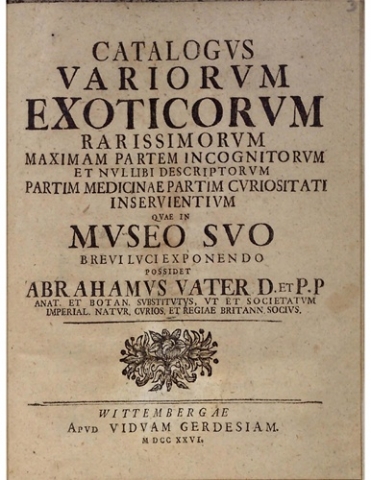 Catalogus variorum exoticorum rarissimorum maximam partem incognitorum et nullibi...