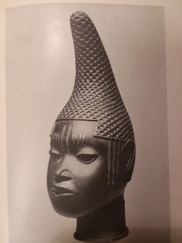 Benin female bronze bust