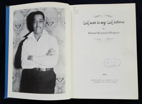 Title page of Music is My Mistress, with photo of Duke Ellington