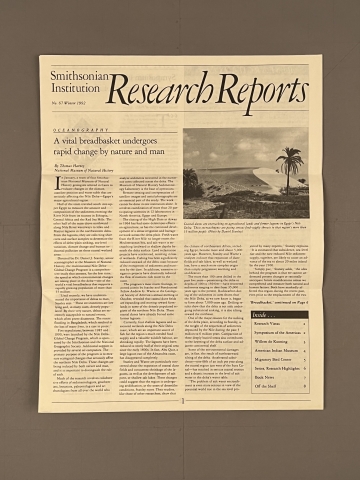 Smithsonian Institution Research Reports, No. 67 Winter 1992–No. 70 Autumn 1992