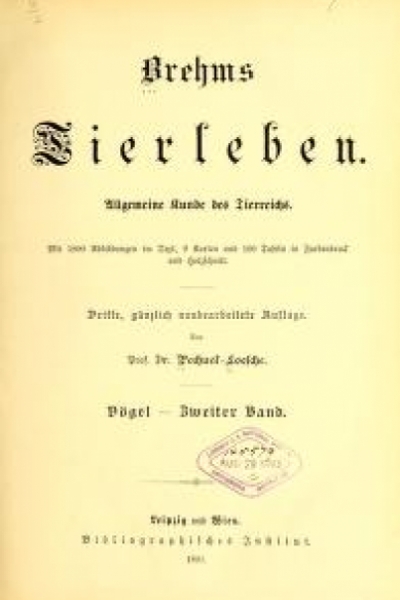 Cover of Brehms Tierleben allgemeine Kunde des Tierreichs - mit 1800 Abbildungen im Text, 9 Karten und 180 Tafeln in Farbendruck und Holzschnitt