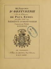 Cover of 60 planches d'orfèvrerie de la collection de Paul Eudel pour faire suite aux éléments d'orfèvrerie composés par Pierre Germain