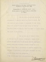 Cover of Lecture delivered at the Royal Academy of Science, Stockholm, on 11th December 190 On the occasion of the award to him of a Nobel Prize for Physics