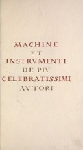 Cover of Machine et instrumenti de piu celebratissimi autori