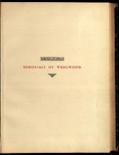 Cover of Memorials of Wedgwood